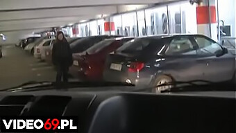 Young Girl Gives Oral Pleasure In A Parked Car At The Mall